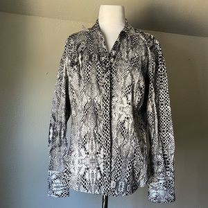 Calvin Klein Snakeskin Button Down Blouse